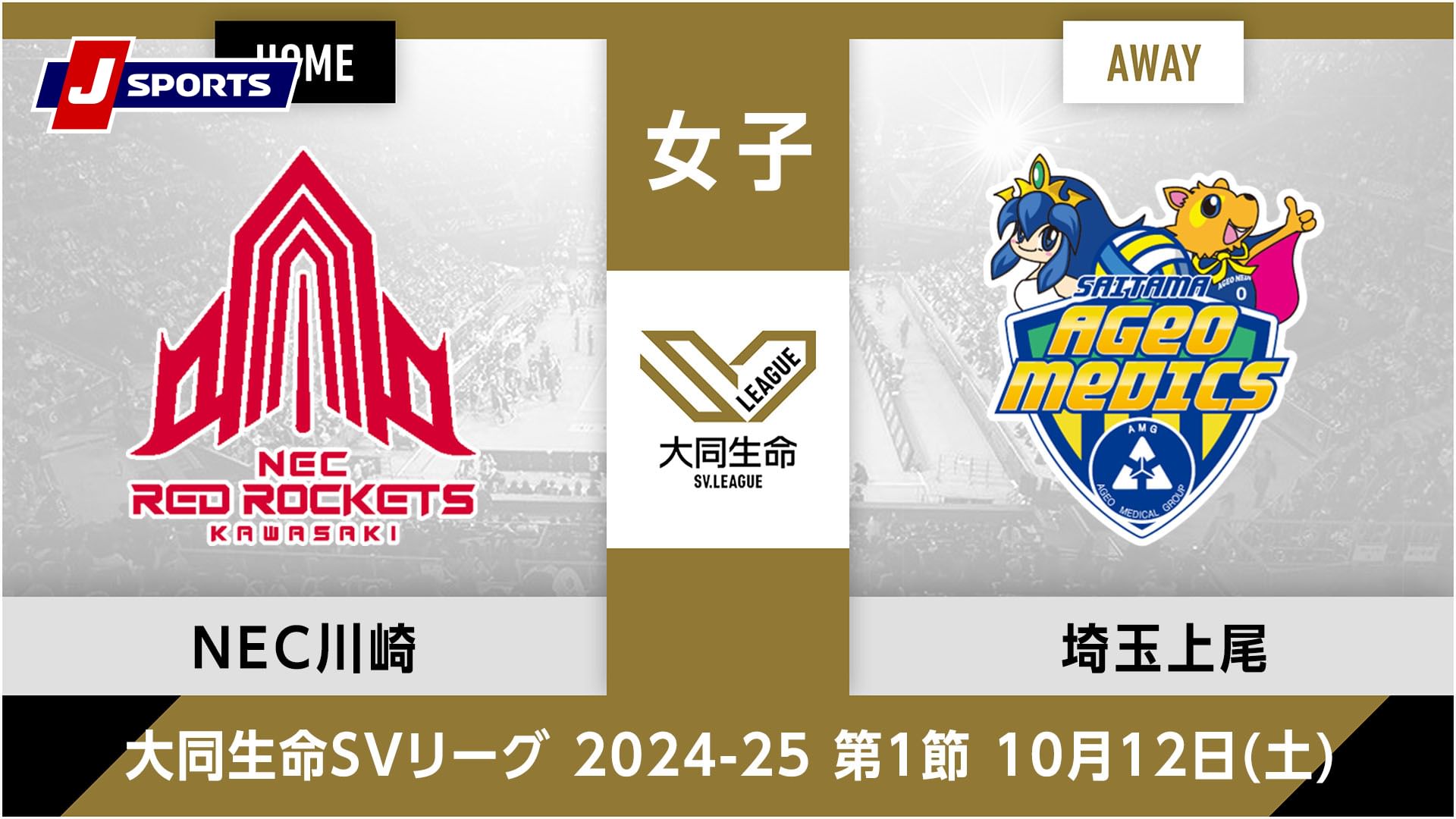 大同生命SVリーグ 2024-25女子 第1節NECレッドロケッツ川崎 vs. 埼玉上尾メディックス(10/12)
