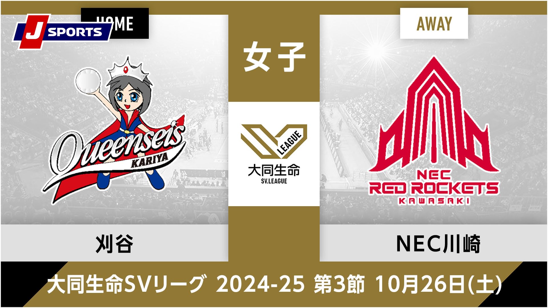 大同生命SVリーグ 2024-25女子 第3節クインシーズ刈谷 vs. NECレッドロケッツ川崎(10/26)
