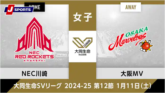 大同生命SVリーグ 2024-25女子 第12節NECレッドロケッツ川崎、 大阪マーヴェラス(01/11)