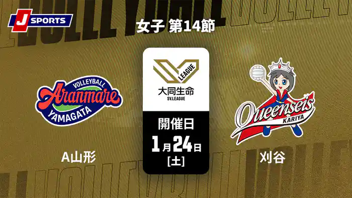 大同生命SVリーグ 2025-26 女子 第14節 アランマーレ山形 vs. クインシーズ刈谷(1/24)