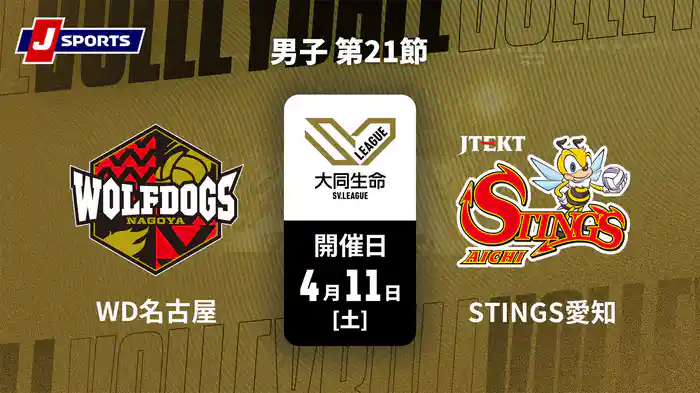 大同生命SVリーグ 2025-26 男子 第21節 ウルフドッグス名古屋 vs. ジェイテクトSTINGS愛知(4/11)