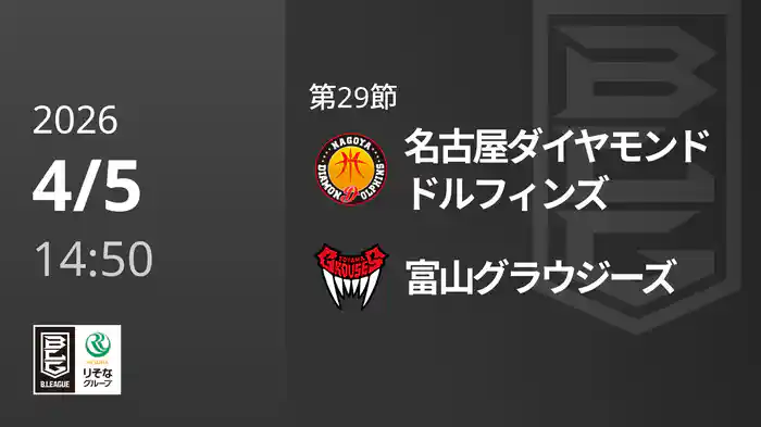 第29節 名古屋ダイヤモンドドルフィンズvs富山グラウジーズ 4/5 [Bリーグ]