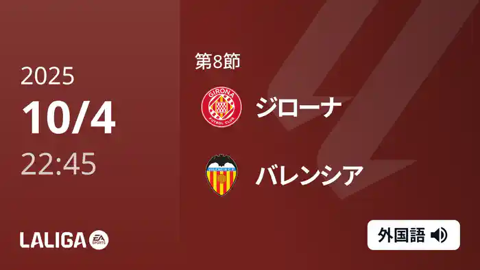 第8節 ジローナ v バレンシア 10/4 [ラ・リーガ]