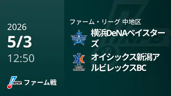 【5/3】横浜DeNAベイスターズVSオイシックス新潟アルビレックスBC