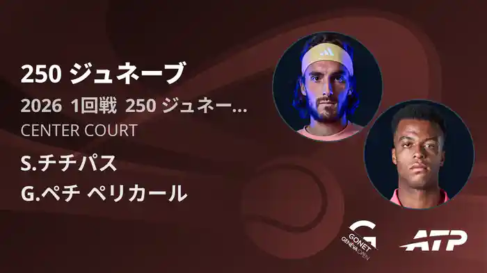 250 ジュネーブ Day2 1回戦 S.チチパス VS G.ペチ ペリカール [ATPツアー 2026]