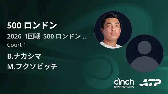 500 ロンドン Day2 1回戦 B.ナカシマ VS M.フクソビッチ [ATPツアー 2026]