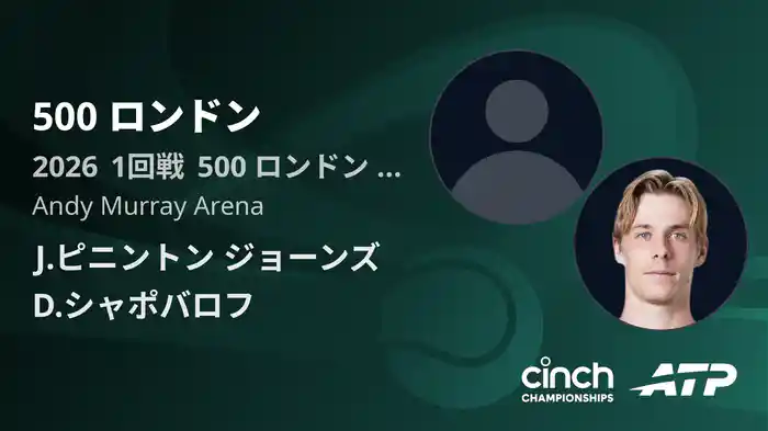 500 ロンドン Day1 1回戦 J.ピニントン ジョーンズ VS D.シャポバロフ [ATPツアー 2026]