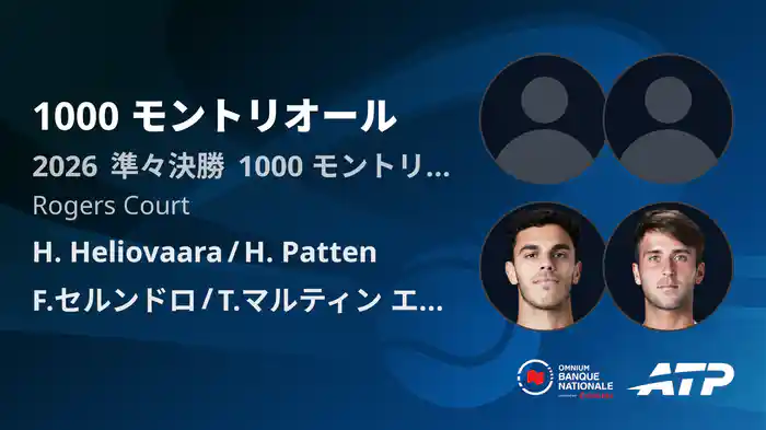 1000 モントリオール Day10 準々決勝 H. Heliovaara/H. Patten VS F.セルンドロ/T.マルティン エチェベリー [ATPツアー 2026]