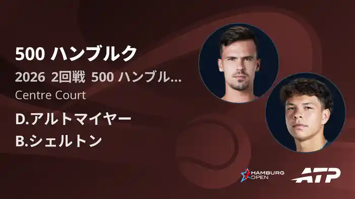500 ハンブルク Day3 2回戦 D.アルトマイヤー VS B.シェルトン [ATPツアー 2026]