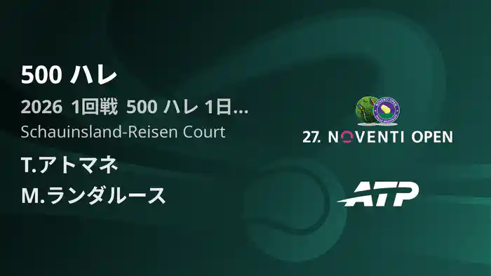 500 ハレ Day1 1回戦 T.アトマネ VS M.ランダルース [ATPツアー 2026]