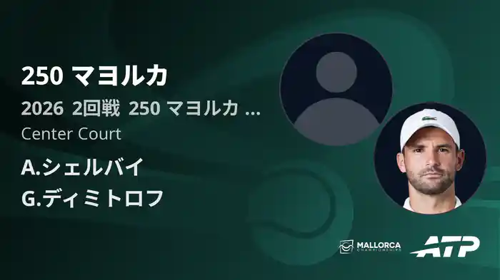 250 マヨルカ Day4 2回戦 A.シェルバイ VS G.ディミトロフ [ATPツアー 2026]