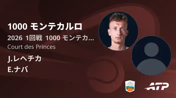 1000 モンテカルロ Day2 1回戦 J.レヘチカ VS E.ナバ [ATPツアー 2026]