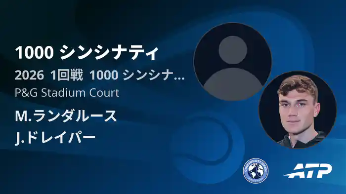 1000 シンシナティ Day1 1回戦 M.ランダルース VS J.ドレイパー [ATPツアー 2026]