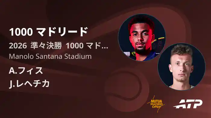 1000 マドリード Day8 準々決勝 A.フィス VS J.レヘチカ [ATPツアー 2026]