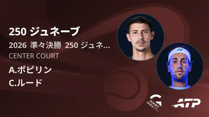 250 ジュネーブ Day5 準々決勝 A.ポピリン VS C.ルード [ATPツアー 2026]