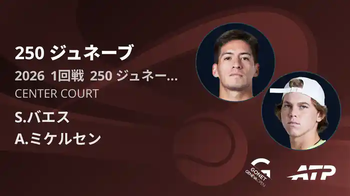 250 ジュネーブ Day2 1回戦 S.バエス VS A.ミケルセン [ATPツアー 2026]