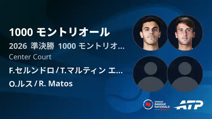 1000 モントリオール Day11 準決勝 F.セルンドロ/T.マルティン エチェベリー VS O.ルス/R. Matos [ATPツアー 2026]
