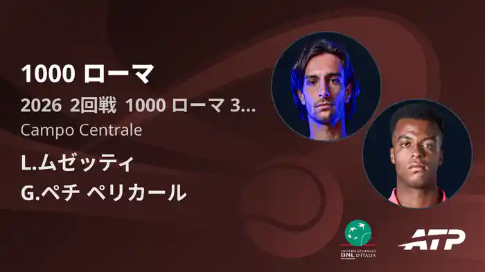 1000 ローマ Day3 2回戦 L.ムゼッティ VS G.ペチ ペリカール [ATPツアー 2026]