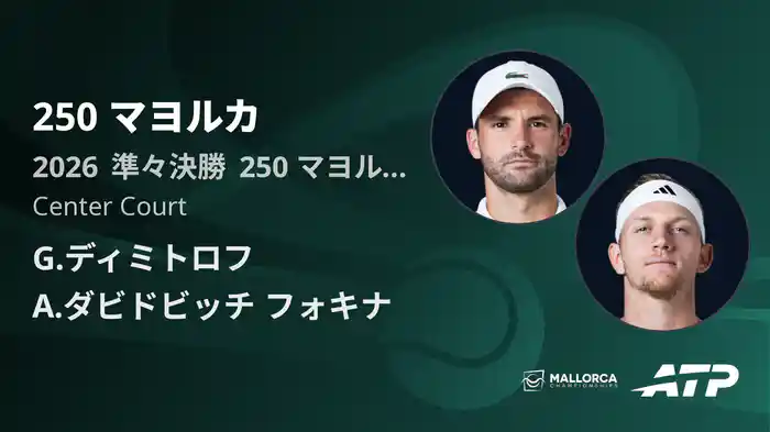 250 マヨルカ Day5 準々決勝 G.ディミトロフ VS A.ダビドビッチ フォキナ [ATPツアー 2026]