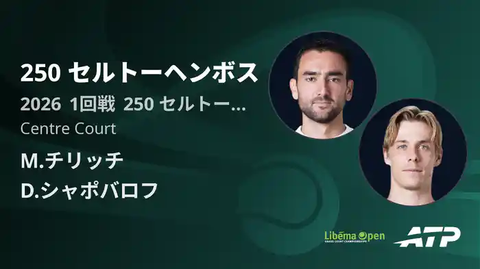 250 セルトーヘンボス Day1 1回戦 M.チリッチ VS D.シャポバロフ [ATPツアー 2026]