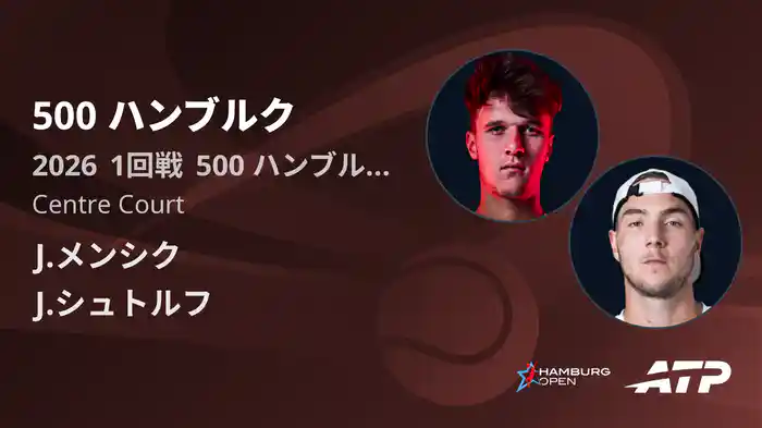 500 ハンブルク Day2 1回戦 J.メンシク VS J.シュトルフ [ATPツアー 2026]