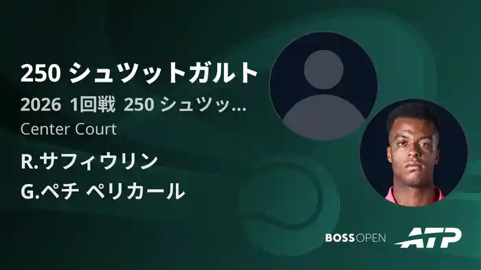250 シュツットガルト Day2 1回戦 R.サフィウリン VS G.ペチ ペリカール [ATPツアー 2026]