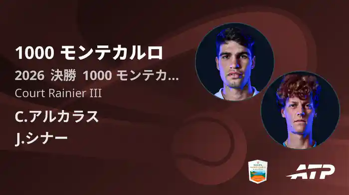 1000 モンテカルロ Day8 決勝 C.アルカラス VS J.シナー [ATPツアー 2026]