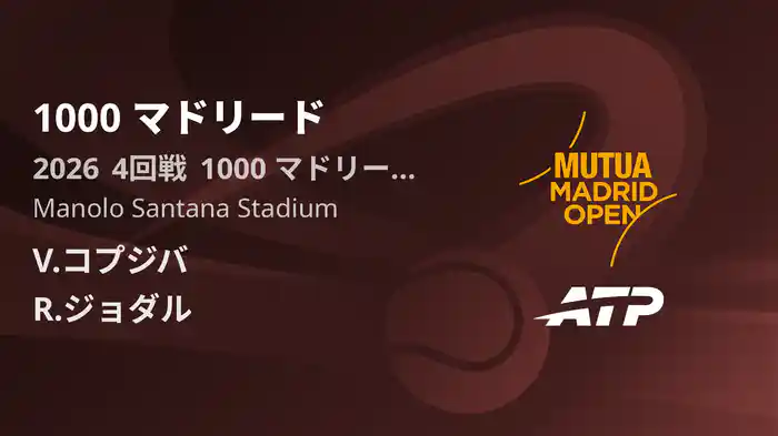 1000 マドリード Day7 4回戦 V.コプジバ VS R.ジョダル [ATPツアー 2026]