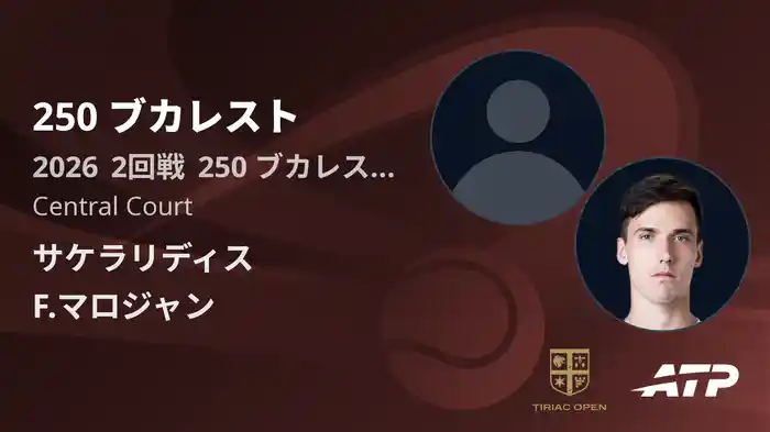 250 ブカレスト Day4 2回戦 サケラリディス VS F.マロジャン [ATPツアー 2026]