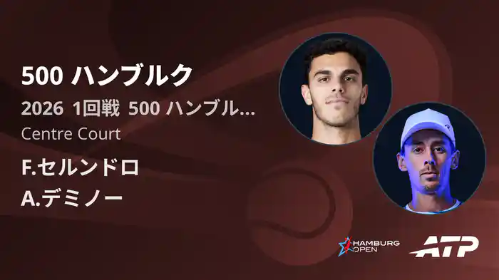 500 ハンブルク Day2 1回戦 F.セルンドロ VS A.デミノー [ATPツアー 2026]