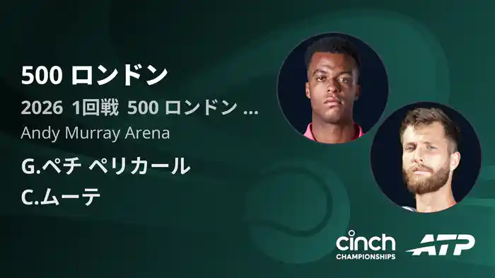 500 ロンドン Day2 1回戦 G.ペチ ペリカール VS C.ムーテ [ATPツアー 2026]