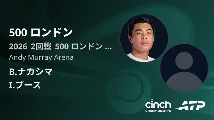 500 ロンドン Day3 2回戦 B.ナカシマ VS I.ブース [ATPツアー 2026]