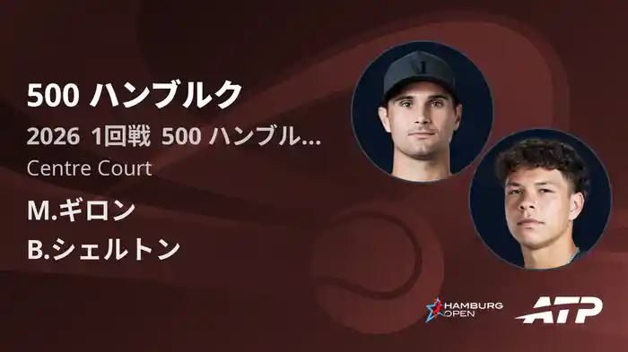 500 ハンブルク Day2 1回戦 M.ギロン VS B.シェルトン [ATPツアー 2026]