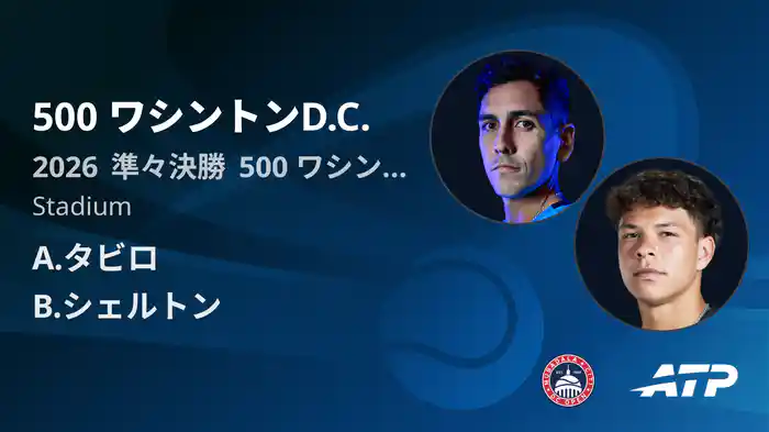 500 ワシントンD.C. Day5 準々決勝 A.タビロ VS B.シェルトン [ATPツアー 2026]