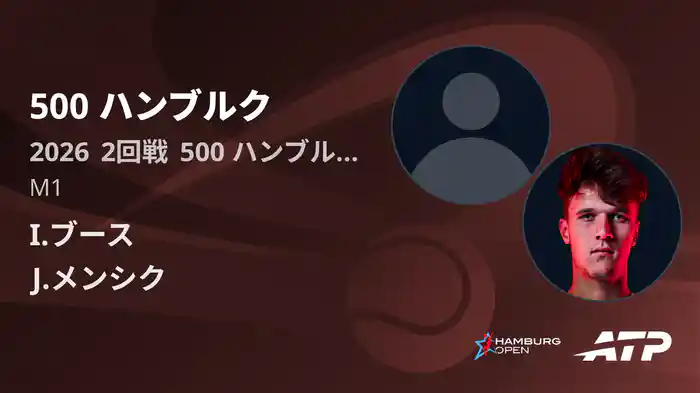 500 ハンブルク Day4 2回戦 I.ブース VS J.メンシク [ATPツアー 2026]