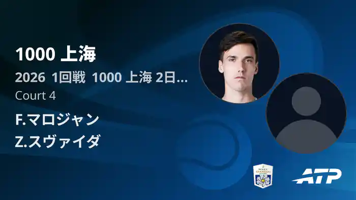 1000 上海 Day2 1回戦 F.マロジャン VS Z.スヴァイダ [ATPツアー 2026]