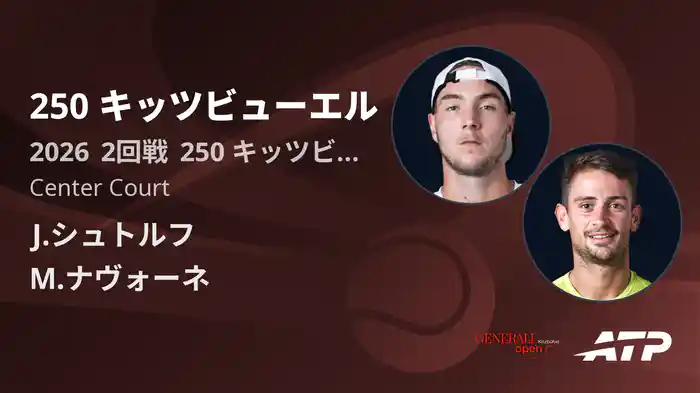 250 キッツビューエル Day3 2回戦 J.シュトルフ VS M.ナヴォーネ [ATPツアー 2026]