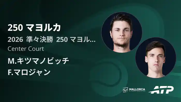250 マヨルカ Day5 準々決勝 M.キツマノビッチ VS F.マロジャン [ATPツアー 2026]