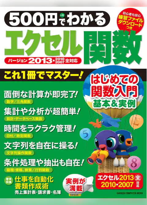 ５００円でわかる　エクセル関数２０１３