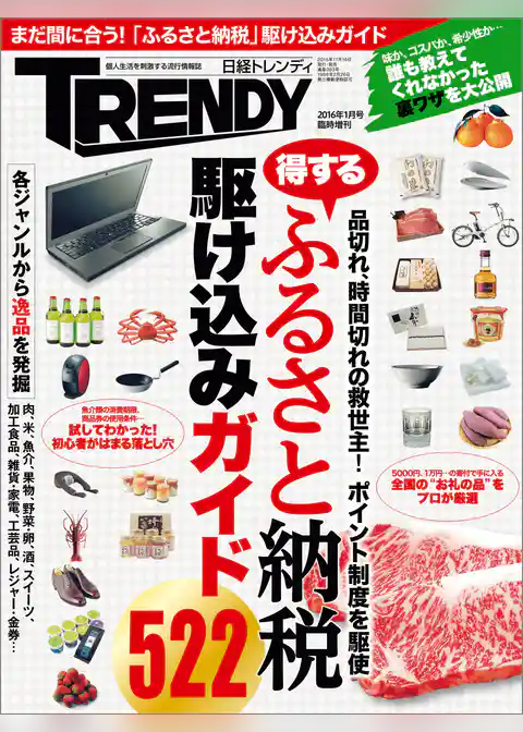日経トレンディ1月号臨時増刊　ふるさと納税駆け込みガイド