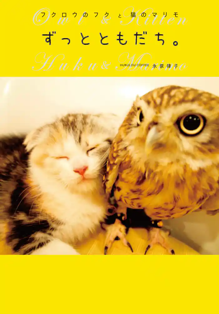 フクロウのフクと猫のマリモ ずっとともだち。