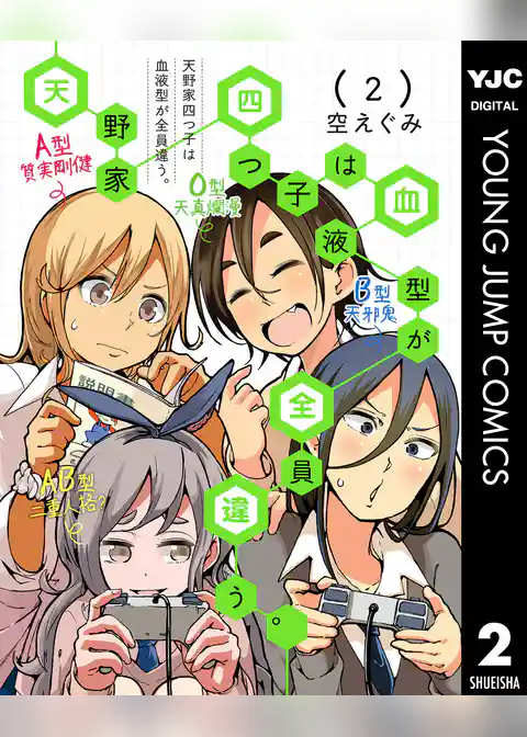 天野家四つ子は血液型が全員違う。