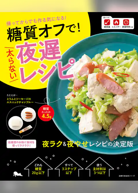 糖質オフで！太らない夜遅レシピ