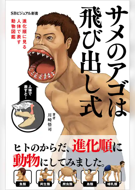 サメのアゴは飛び出し式　進化順に見る人体で表す動物図鑑