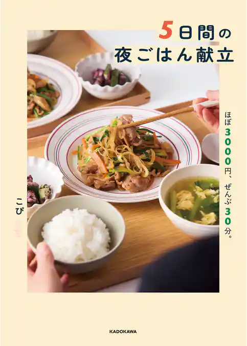 5日間の夜ごはん献立　ほぼ3000円、ぜんぶ30分。