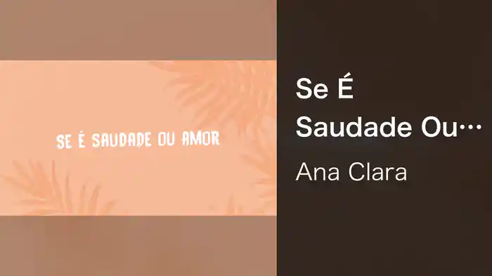 Se É Saudade Ou Amor (Lyric Video)
