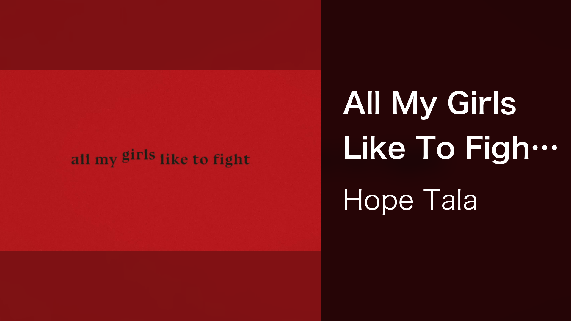 All My Girls Like To Fight Lyrics All My Girls Like To Fight (Lyric Video)(音楽・ライブ / 2021) - 動画配信 | U-NEXT