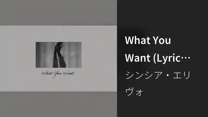 What You Want (Lyric Video)