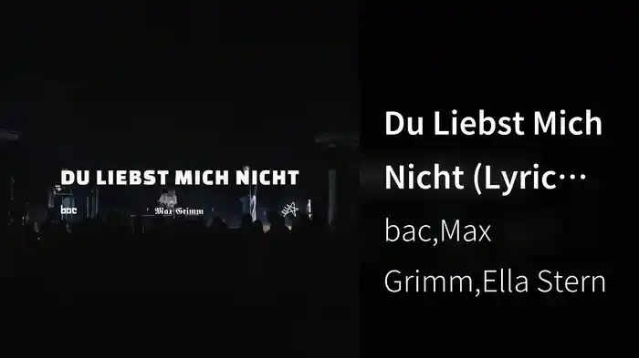 Du Liebst Mich Nicht (Lyric Video)