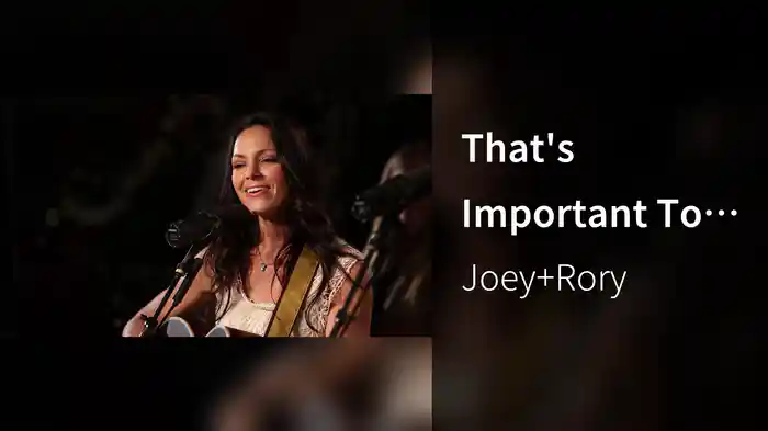 That's Important To Me (Live)